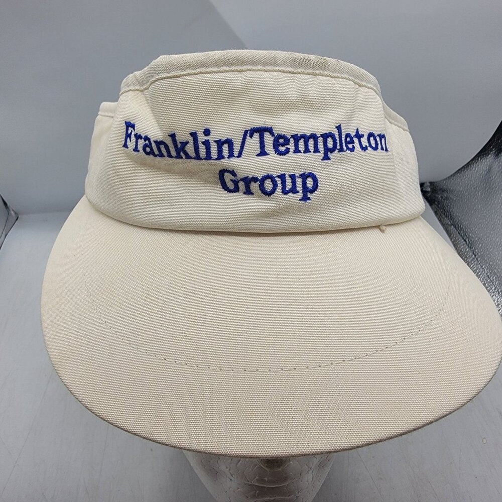 Franklin Templeton Group Embroidered Texace Visor Hat Beige Adjustable Casual